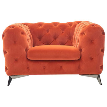 Divani Casa Delilah Modern Orange Fabric Chair