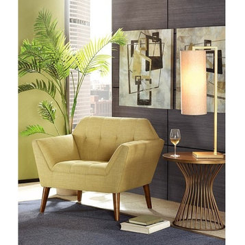 INK+IVY Modern Mid-Century Accent Arm Chair, Yellow/Pale Green
