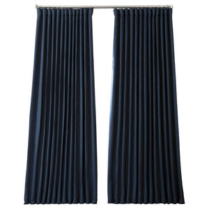 Faux Linen Extra Wide Blackout Curtain Single Panel Contemporary Curtains By Half Price Drapes Houzz