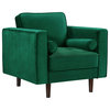 Emily Velvet Upholstered Chair, Green