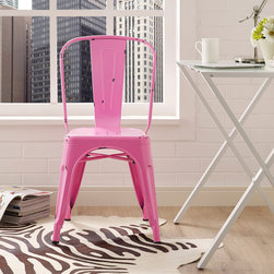 Metal Cafe Chair - Pink - Dining Chairs