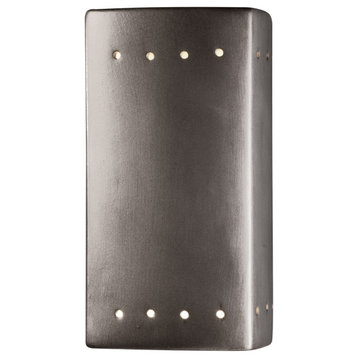 Ambiance Small Rectangle, Closed Top Wall Sconce, Antique Silver, Dedicated LED