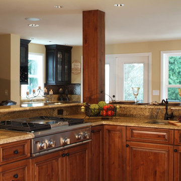 Traditional Kitchen with Paneled Refrigerator