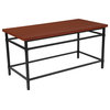 Offex Wood Grain Finish Rectangle Top Coffee Table With Black Legs