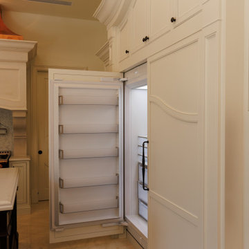 Decorative Refrigerator Cabinet Panel With Decorative Molding