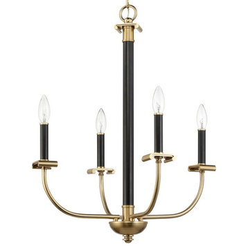 Craftmade 54824 Stanza 4 Light 20"W Taper Candle Chandelier - Flat Black /