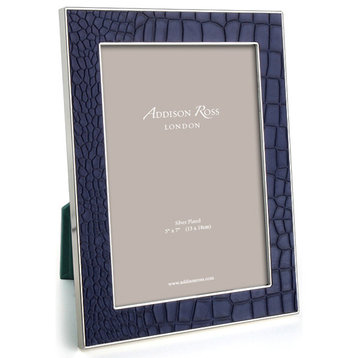 Addison Ross Blue Faux Croc Picture Frame, 5x7