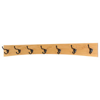 Solid Cherry Curved Wall Coat Rack - Oil Rubbed Bronze Hooks - Made in the USA