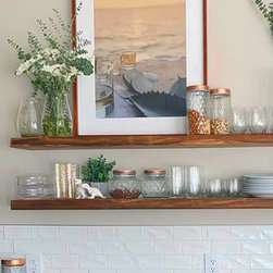 Black Walnut Live Edge Floating Shelf (floating bracket included) - Shelving