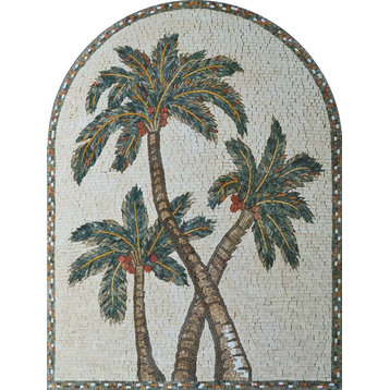 Mosaic Tile Patterns, Leaf of Palm Trees, 30"x39"