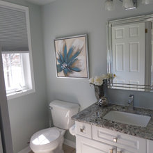1st Floor 1/2 Bath Ideas - sink / toilet on same wall