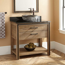 36" CELEBRATION VESSEL SINK VANITY - RUSTIC ACACIA - Bathroom Vanities And Sink Consoles