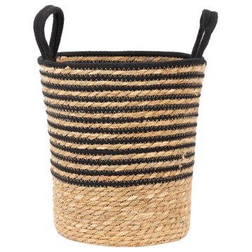 Truu Design Seagrass Cotton Natural Storage Basket with Handles