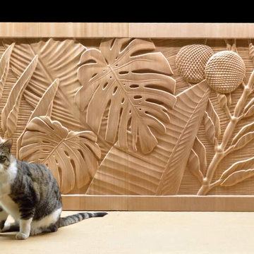 Hawaiian Carved Cabinet Doors