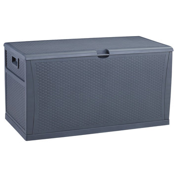 120 Gallon Waterproof Deck Storage Box In/Outdoor Container Furniture, Gary