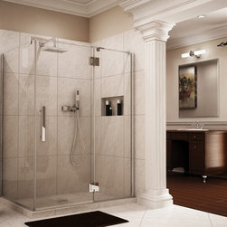 Fleurco Titan Hyperion Two-Sided 58"-48" Glass-to-Glass Hinge Door with Fixed an - Bath Products