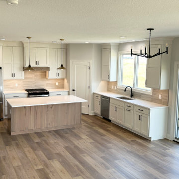 Shoji White and Rustic Beech Almond Kitchen Design