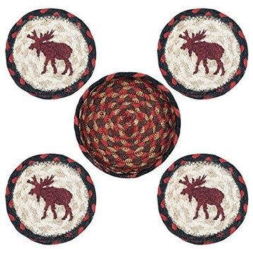 Moose Coasters, A Basket, 5"x5"