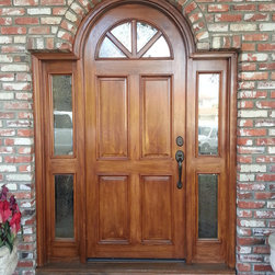 Custom Mahogany Half Round Front Door - Front Doors