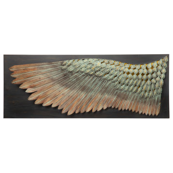 Wing of Icarus Sculptural Metal Wall Frieze