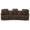 Lunsford Fabric Theatre Seating Recliner, Brown/Black
