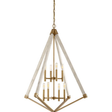 Quoizel 8-Light View Point Foyer Piece, Weathered Brass