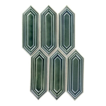 Delphi Hexagon Ceramic Tile, Deep Emerald