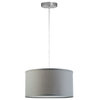 Messina 1-Light Drum Pendant Lamp With Chrome Canopy, Heather Gray