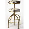 Beaumont Lane 39" Industrial Cast Iron Adjustable Bar Stool in Gold