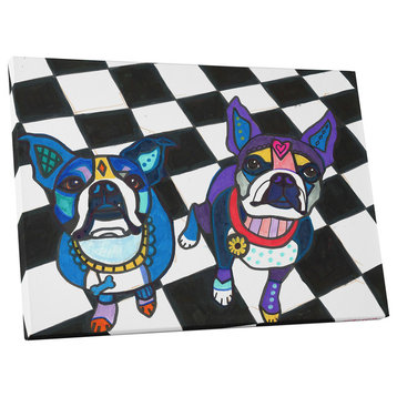 Heather Galler "Boston Terriers" Gallery Wrapped Canvas Wall Art