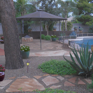 Informal Covered Patio Area with Flagstone