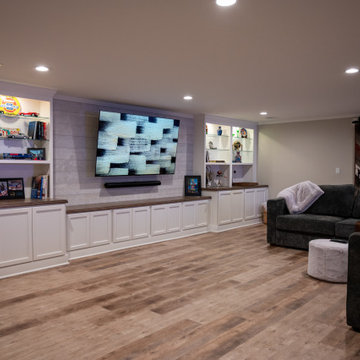 Finished Basement with Wet Bar and Home Gym in Oakland Twp., MI