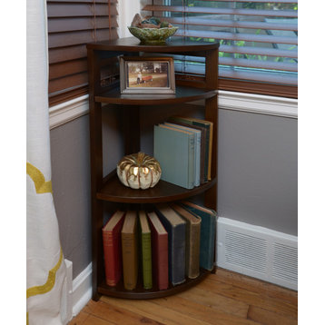 Flip Flop 34" High Corner Folding Bookcase- Chocolate
