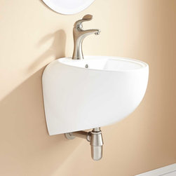 14" JAENELLE PORCELAIN WALL-MOUNT SINK - Bathroom Sinks