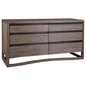 Brownstone Furniture Dalton Teak 6 Drawer Dresser