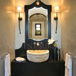 Master Bathrooms Tiles and  Antique Limestone - Bathroom Sinks