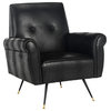 Safavieh Mira Retro Mid-Century Faux Leather Accent Chair, Black