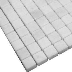 Carrara Marble Italian White Bianco Carrera 5/8x5/8 Mosaic Tile Polished - Home Accessories & Decor