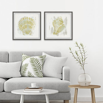 Seaside Blockprints VII Diptych