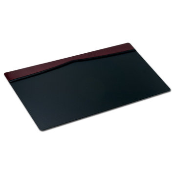 P7021 Burgundy Leather 34"x20" Top Rail Desk Pad