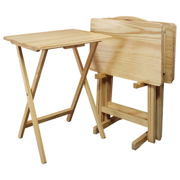 5 Pieces Tray Table Set, Natural