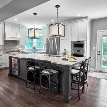 Large island with beverage center