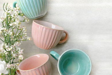 Vintage Grooved Cups