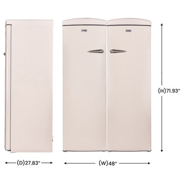 Retro Refrigerator-Freezer Set, Cream