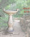 25" Tall Antique Ceramic Birdbath with Bird Figurines Statue, Light Brown