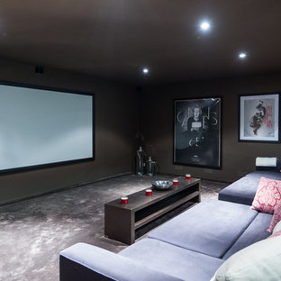 Home theater - mediterranean home theater idea in Nice