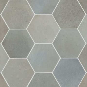 Celine 4" Hexagon Matte Porcelain Floor & Wall Tile, Blue (50-pack/4.68 sqft.)