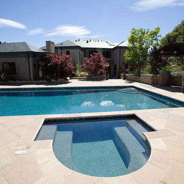 Steel Blue Iridescent Waterline Pool