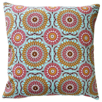 Indoor Doily In Mint Modern Geometric Circles Accent 20x20 Throw Pillow