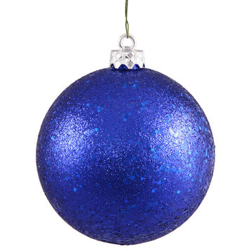 Vickerman 6" Ball Ornaments, Set of 4, Cobalt Blue